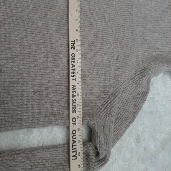 TAHARI Women's Beige Merino Wool Blend Knit Turtle Neck Pullover Sweater Size XL - Picture 4 of 9